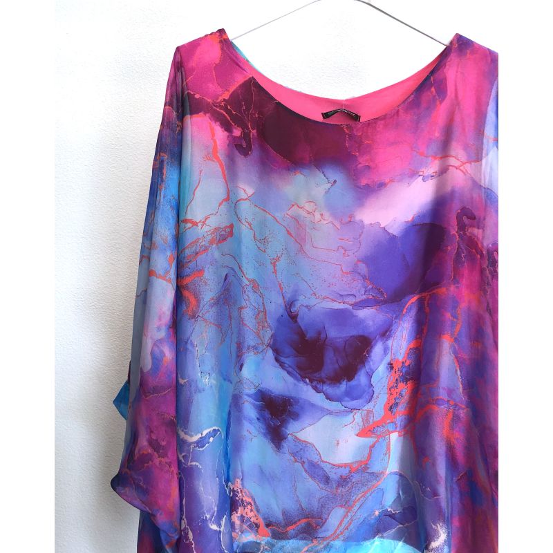 Marble Print Silk Blouse