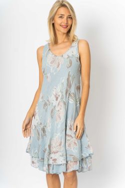 Sleeveless Flower Print Dress