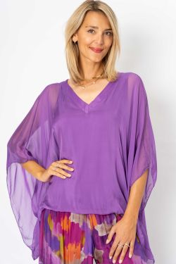 Solid Color Blouse with...