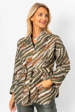 Quilted Kimono Jacket Printed
