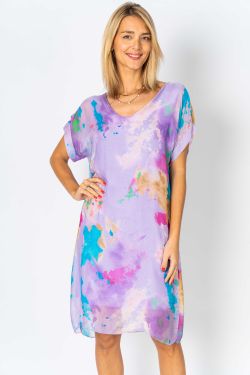Splash print Silk Dress