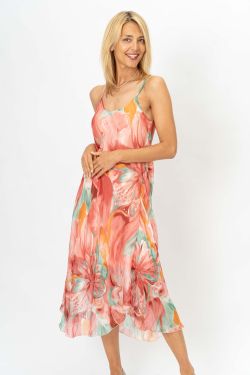 Floral Printed Silk Dress