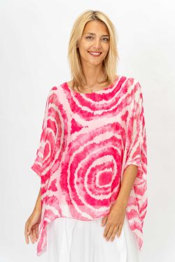 New Circle Print Silk Blouse