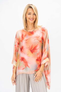 "Leaf" Printed Silk Blouse