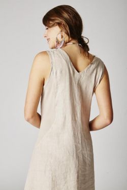 Dress asymmetric linen