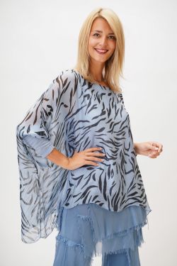 Zebra Print Silk Blouse
