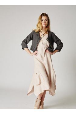 Dress asymmetric linen